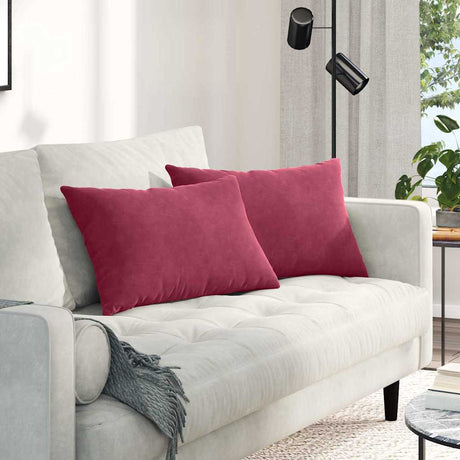 Vidaxl sofa kussens 2 stuks wijnrood 60 x 40 cm cordstof