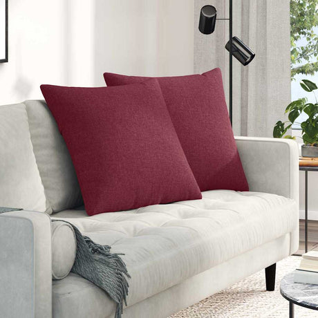 Vidaxl sofa kussens 2 pcs wijnrood 80 x 80 cm stof