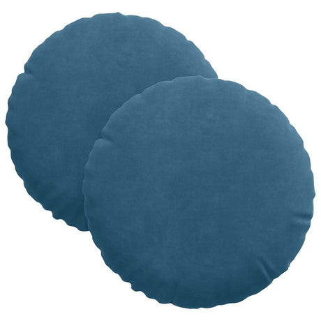 Vidaxl zitkussens 2 stuks blauw ø 40 x 13 cm fluweel