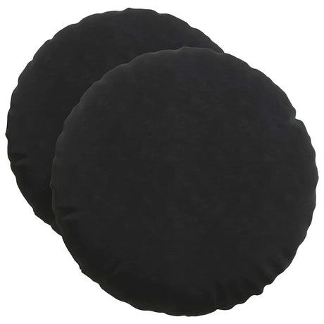Vidaxl zitkussens 2 stuks zwart ø 40 x 13 cm fluweel