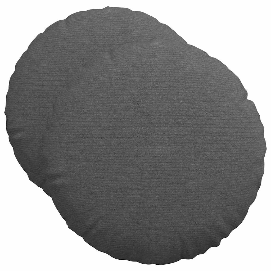 Vidaxl zitkussens 2 pcs donkergrijs ø 50 cm katoen stof