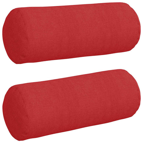 Vidaxl bolster kussens 2 stuks rood ø 15 x 40 cm stof