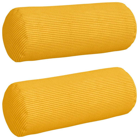 Vidaxl bolster kussens 2 stuks lichtgeel ø 15 x 40 cm cordstof