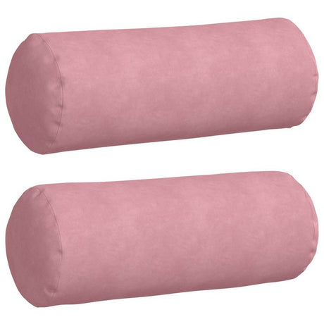 Vidaxl bolster kussens 2 stuks roze ø 25 x 70 cm cordstof