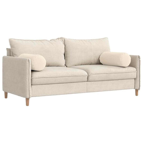 Vidaxl bolster kussens 2 stuks beige ø 25 x 70 cm microvezel stof
