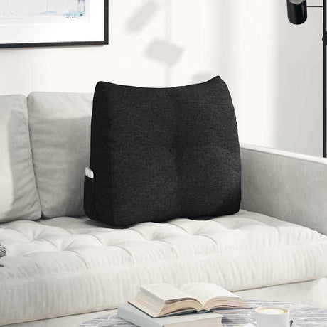 Vidaxl rugkussen zwart 60 x 24 x 50 cm stof