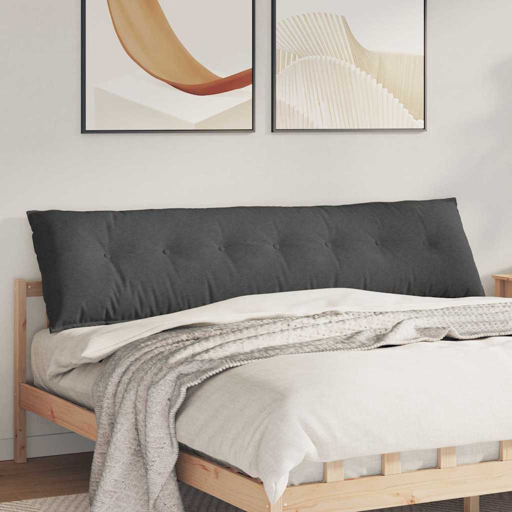 Vidaxl rugkussen donkergrijs 200 x 50 cm cordstof