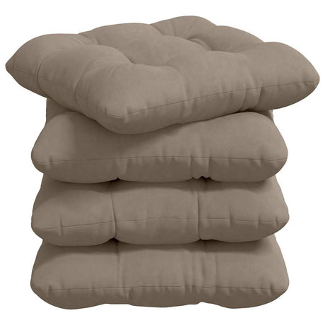 Vidaxl zitkussens 4 pcs taupe 40 x 40 cm microvezel stof