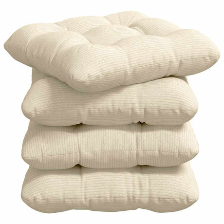 Vidaxl zitkussens 4 pcs crème 40 x 40 cm katoen stof