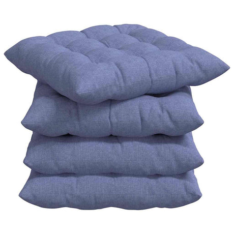 Vidaxl zitkussens 4 pcs jeans blauw 40 x 40 x 6 cm stof
