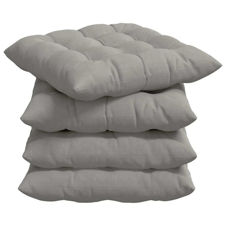 Vidaxl zitkussens 4 pcs lichtgrijs 40 x 40 x 6 cm microfibre