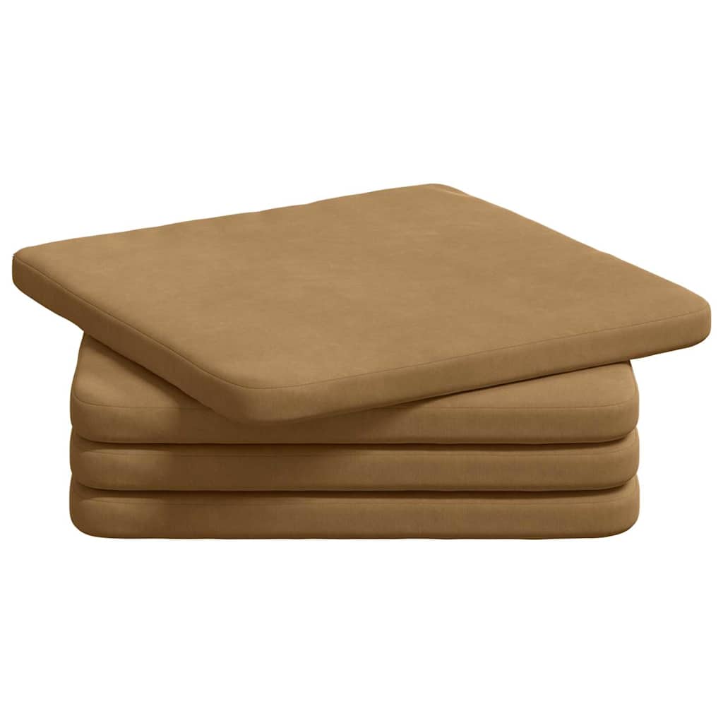 Vidaxl zitkussens 4 pcs bruin 40 x 40 x 3 cm fluweel