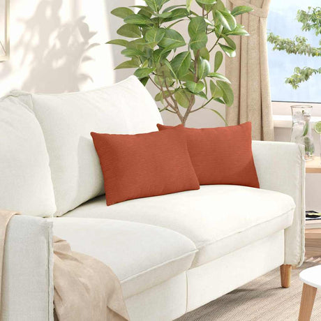 Vidaxl sofa kussens 2 stuks rood-oranje 50 x 30 cm cordstof