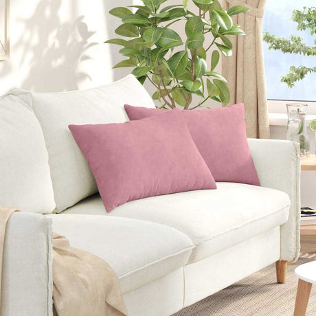Vidaxl sofa kussens 2 stuks roze 60 x 40 cm cordstof