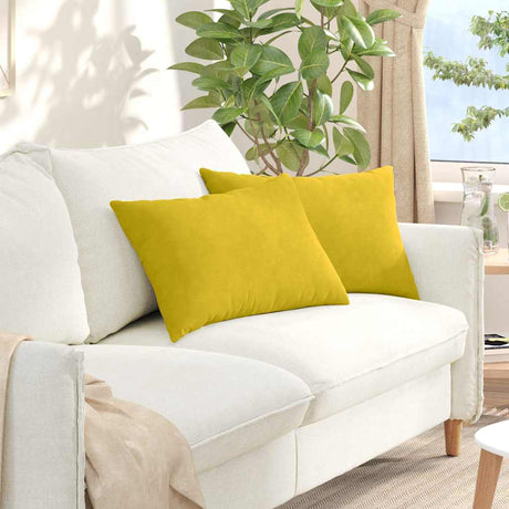 Vidaxl sofa kussens 2 stuks geel 60 x 40 cm cordstof
