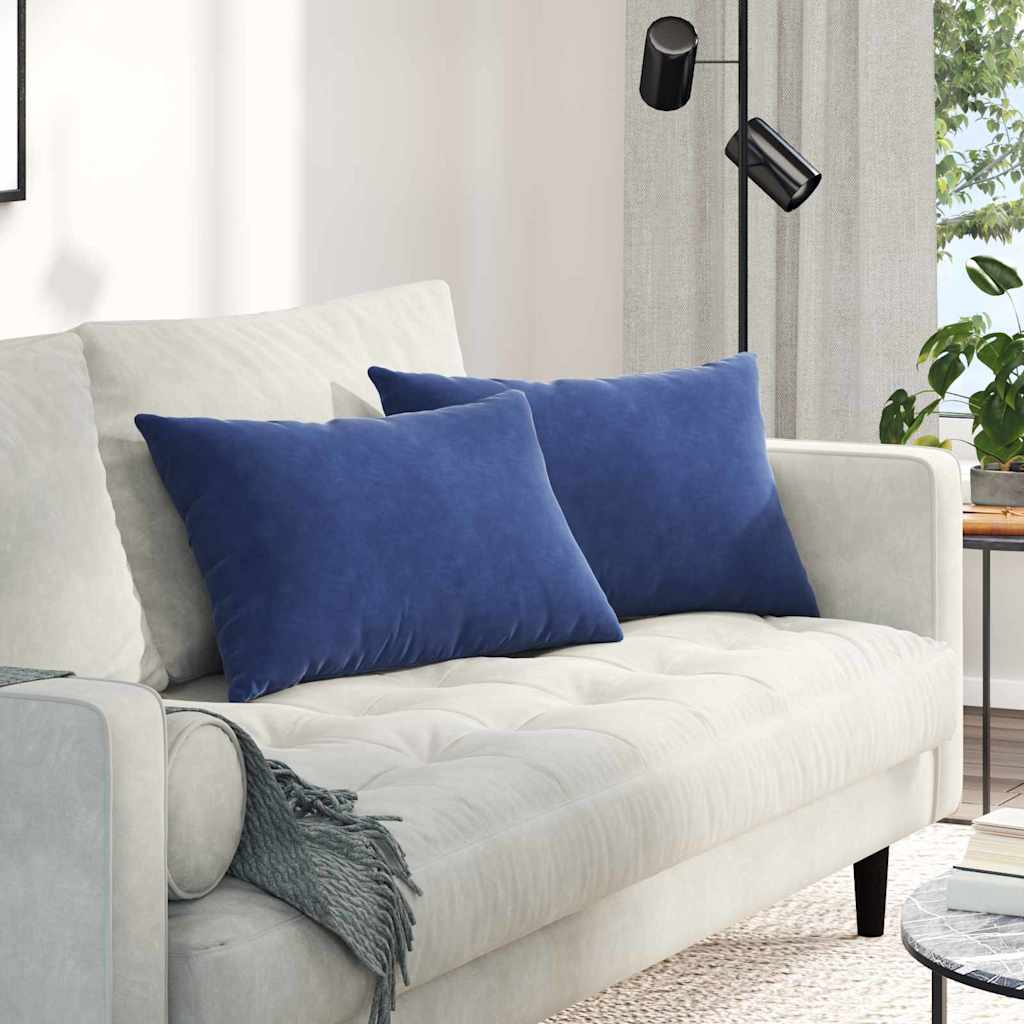Vidaxl sofa kussens 2 stuks politieblauw 60 x 40 cm cordstof