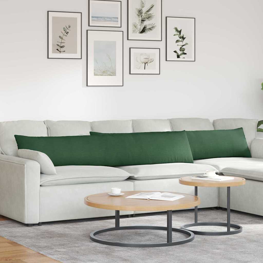 Vidaxl sofa kussens 2 stuks donkergroen 200 x 40 cm cordstof