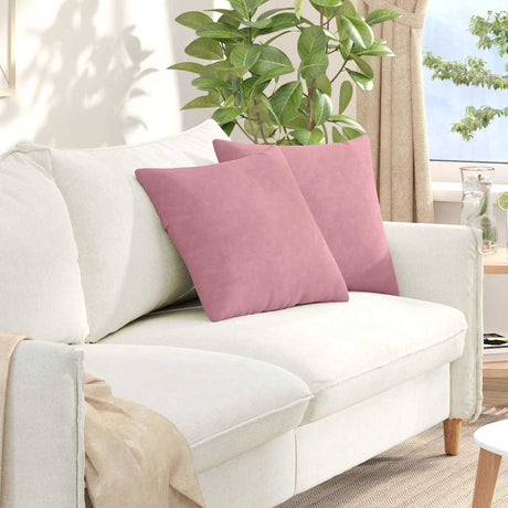 Vidaxl sofa kussens 2 stuks roze 45 x 45 cm cordstof