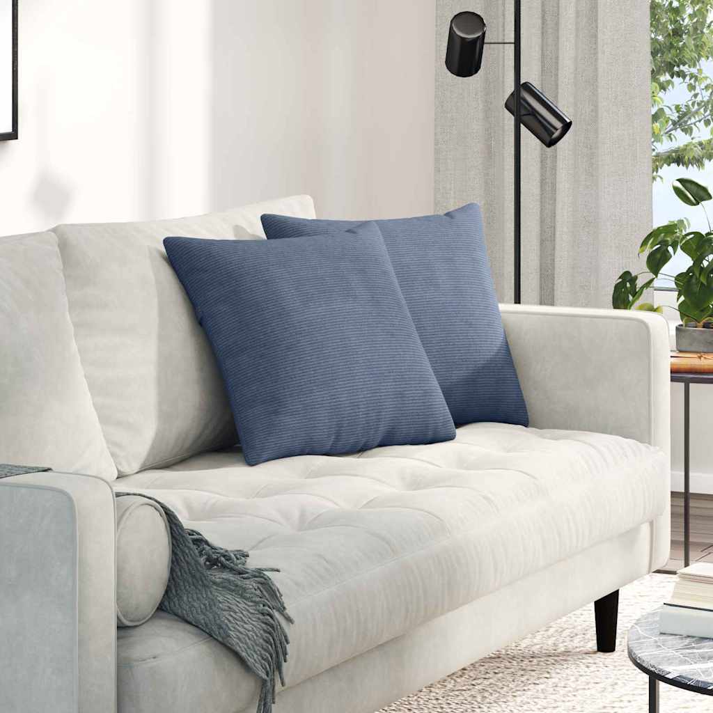 Vidaxl sofa kussens 2 stuks blauw 45 x 45 cm cordstof