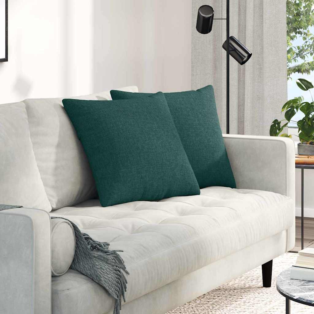 Vidaxl sofa kussens 2 pcs donkergroen 50 x 50 cm stof