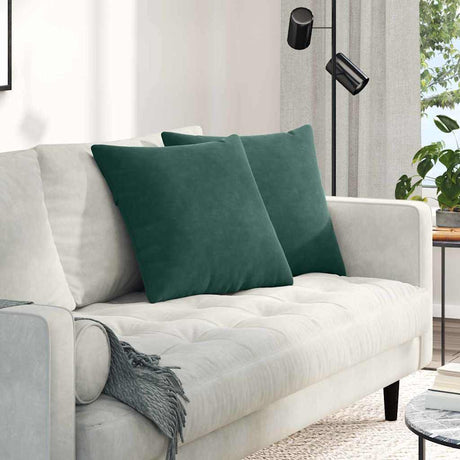 Vidaxl sofa kussens 2 stuks donkergroen 50 x 50 cm cordstof