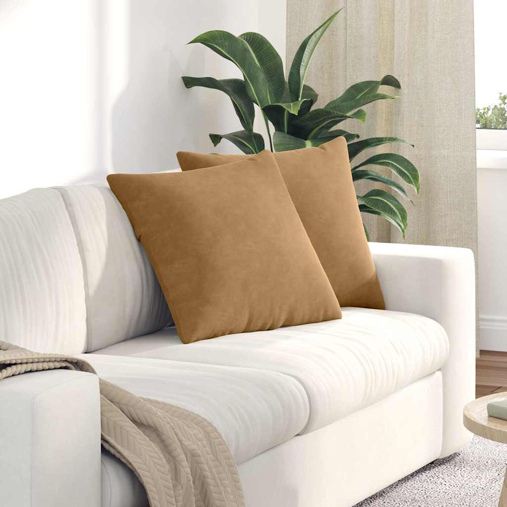 Vidaxl sofa kussens 2 stuks bruin 50 x 50 cm cordstof