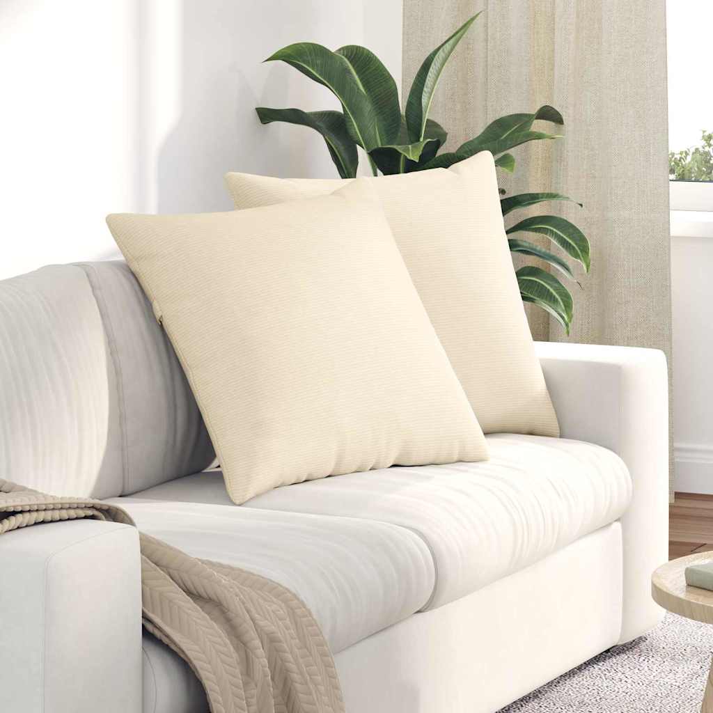 Vidaxl sofa kussens 2 stuks crème 80 x 80 cm cordstof