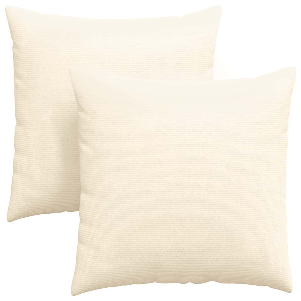 Vidaxl sofa kussens 2 stuks crème 80 x 80 cm cordstof