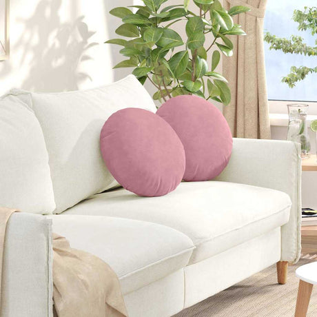 Vidaxl zitkussens 2 stuks roze ø 40 x 13 cm fluweel