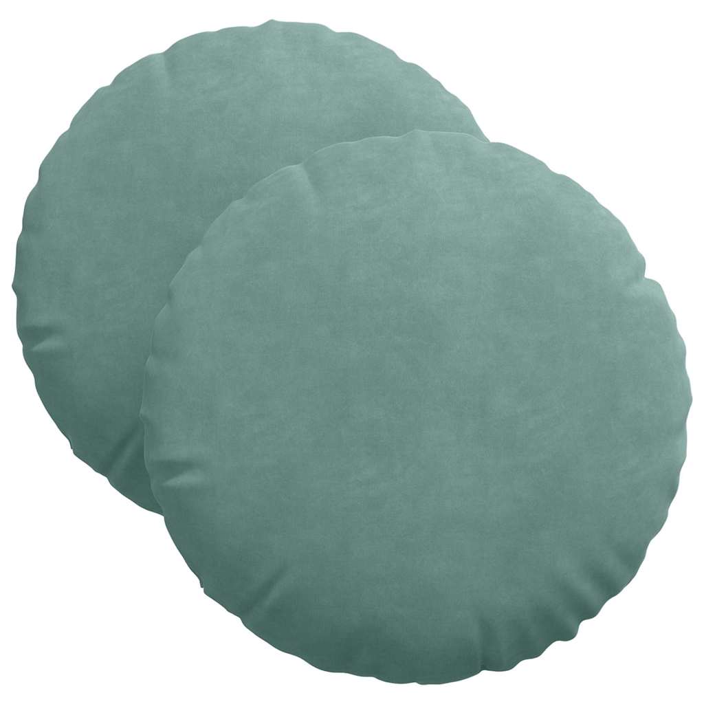 Vidaxl zitkussens 2 stuks zeegroen ø 40 x 13 cm fluweel