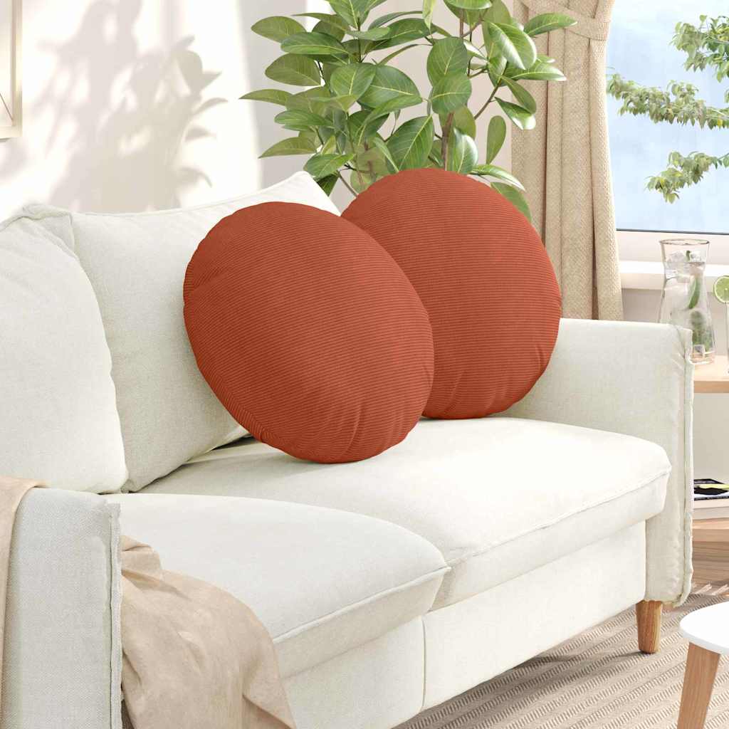 Vidaxl zitkussens 2 pcs rood-oranje ø 50 cm katoen stof