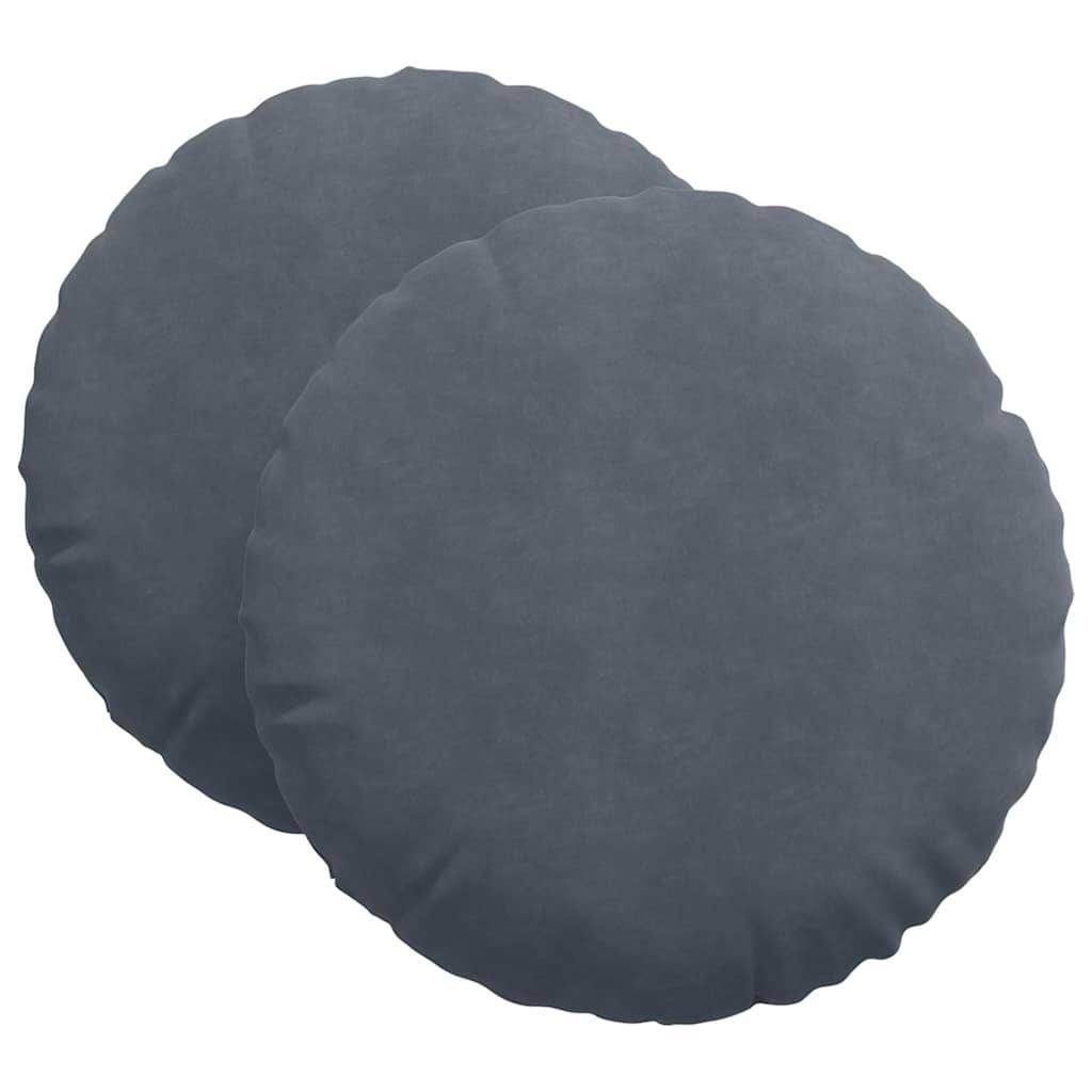 Vidaxl zitkussens 2 stuks donkergrijs ø 40 x 13 cm fluweel