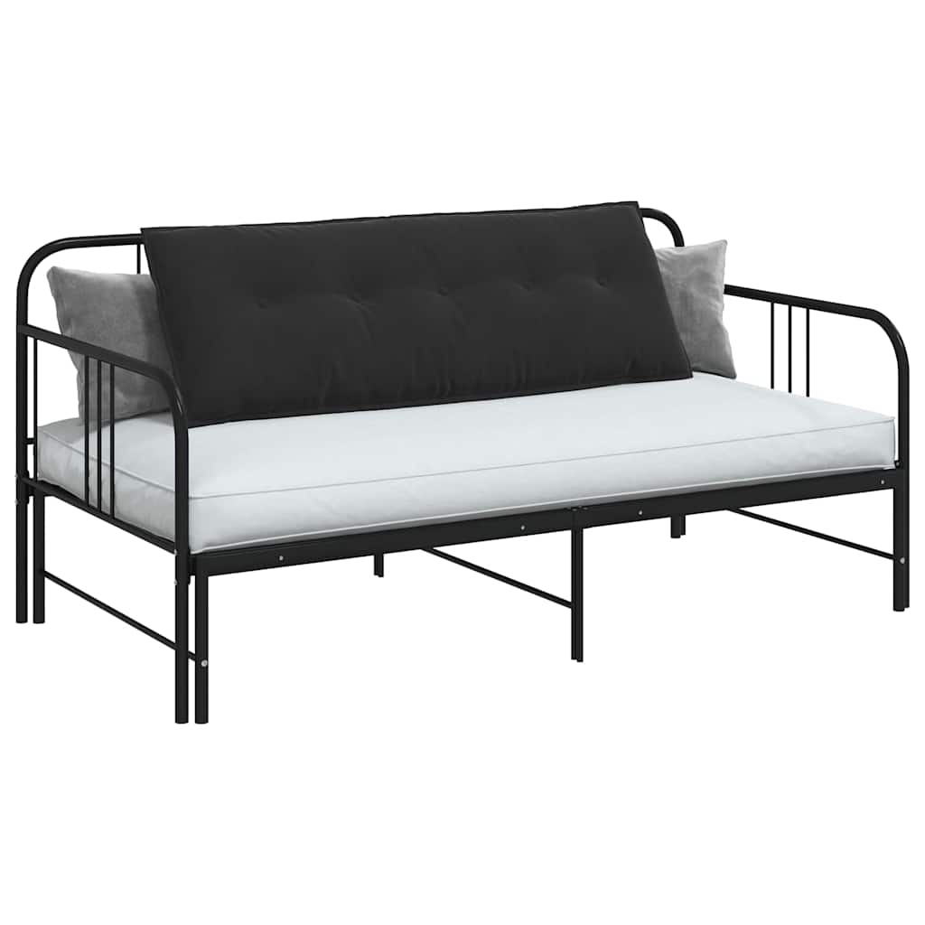 Vidaxl rugkussen zwart 140 x 50 cm cordstof