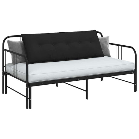 Vidaxl rugkussen zwart 140 x 50 cm microvezel stof
