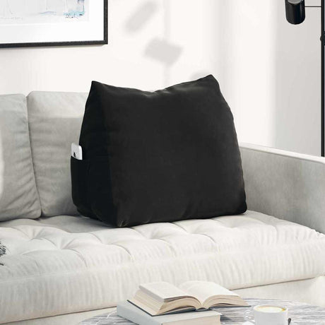 Vidaxl rugkussen zwart 60 x 20 x 50 cm cordstof