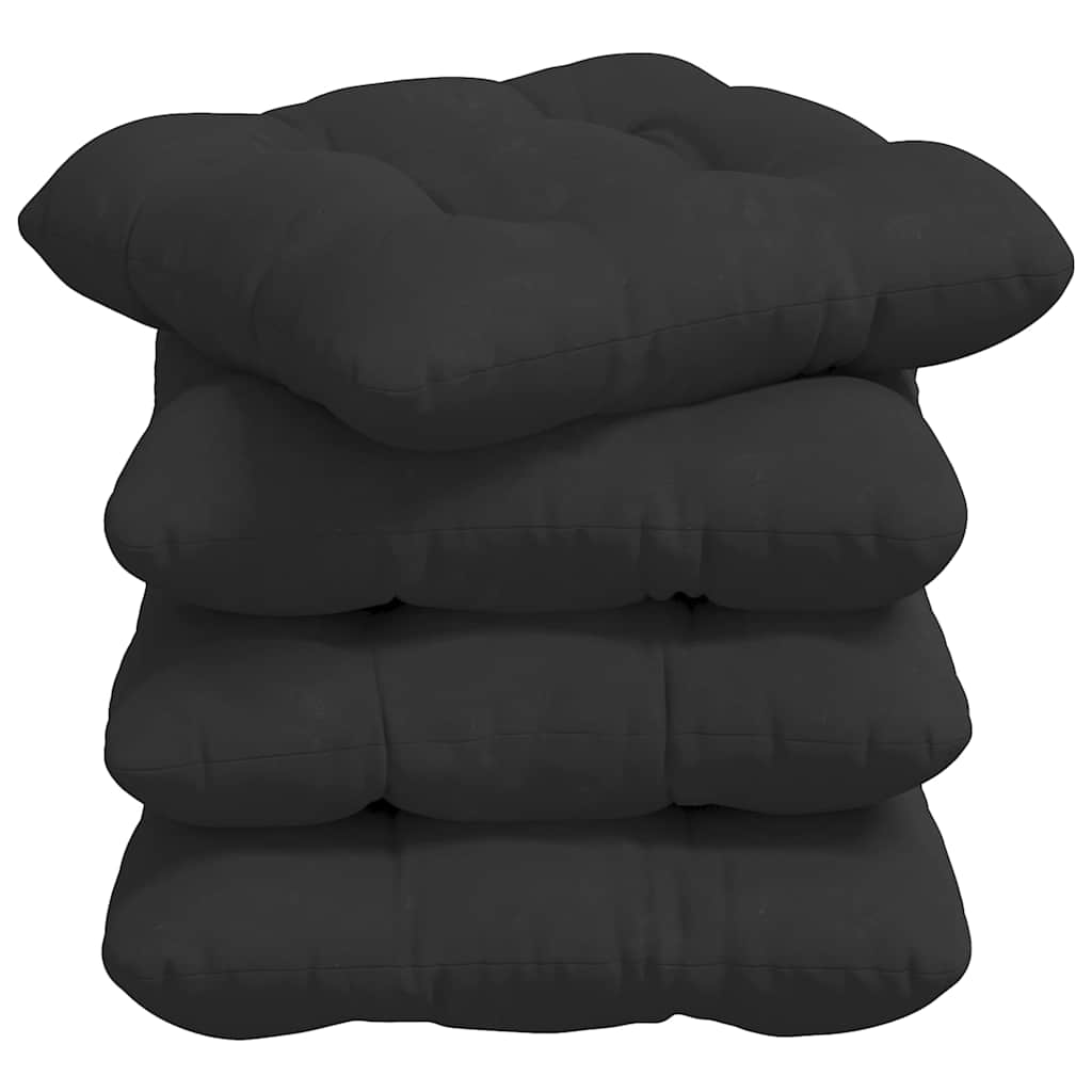Vidaxl zitkussens 4 pcs zwart 40 x 40 cm microvezel stof