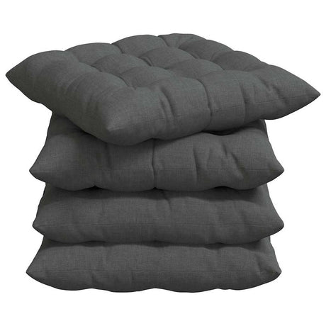 Vidaxl zitkussens 4 pcs donkergrijs 40 x 40 x 6 cm stof