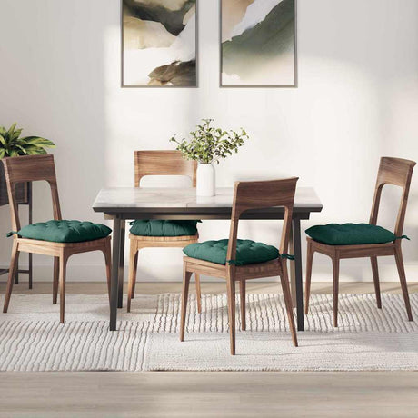 Vidaxl zitkussens 4 pcs donkergroen 40 x 40 x 6 cm stof