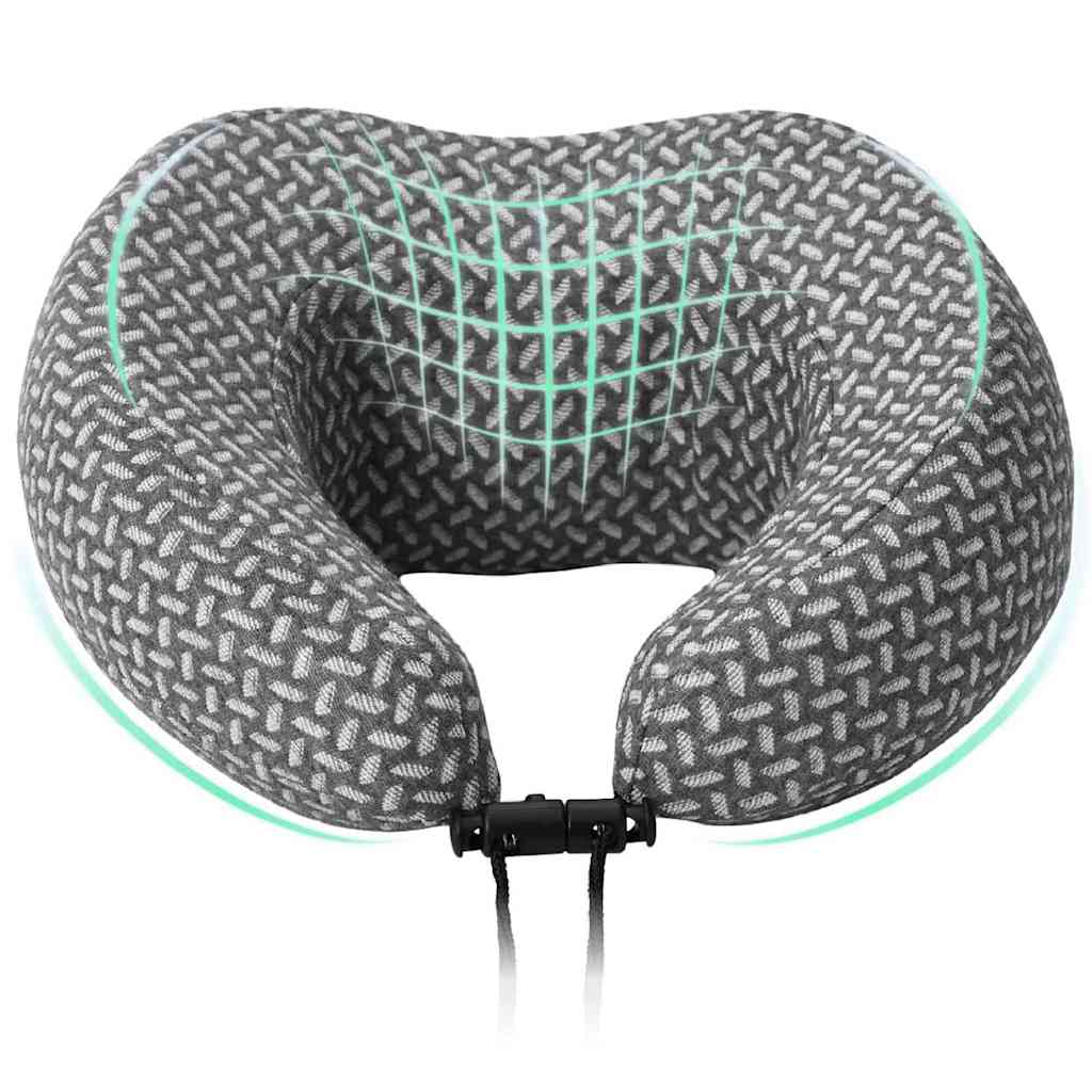 Vidaxl reiskussen voor de nek grijs 30 x 28 x 14 cm polyester