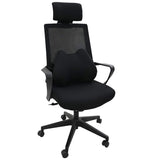 Vidaxl rugkussen met kussen zwart 40 x 32 x 13 cm polyester
