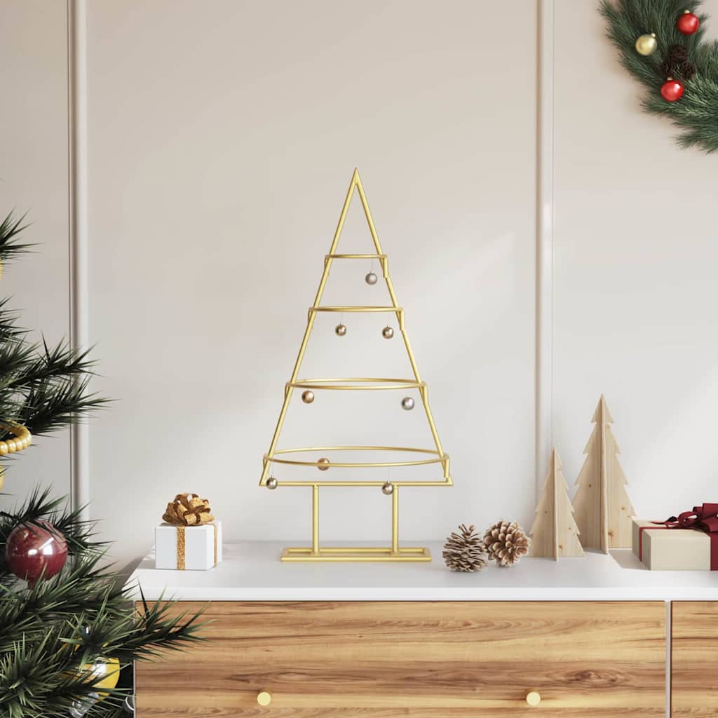 Vidaxl metalen kerstboom met standaard goud 60 cm poedergecoat staal