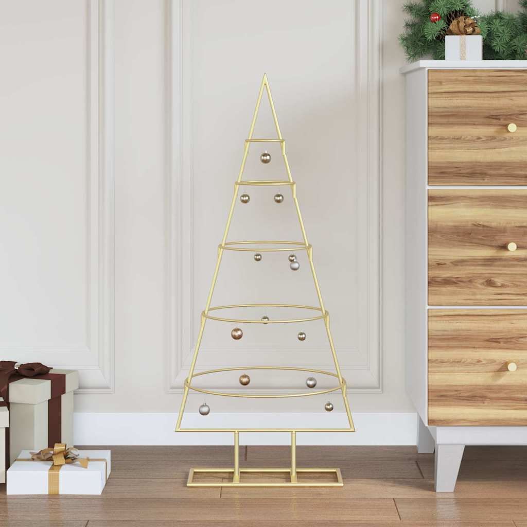 Vidaxl metalen kerstboom met standaard goud 90 cm poedergecoat staal