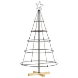 Vidaxl kerst cone boom met standaard zwart 126 cm staal