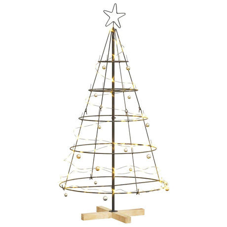 Vidaxl kerst cone boom met standaard zwart 126 cm staal