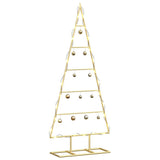 Vidaxl metalen kerstboom met standaard goud 90 cm poedergecoat staal