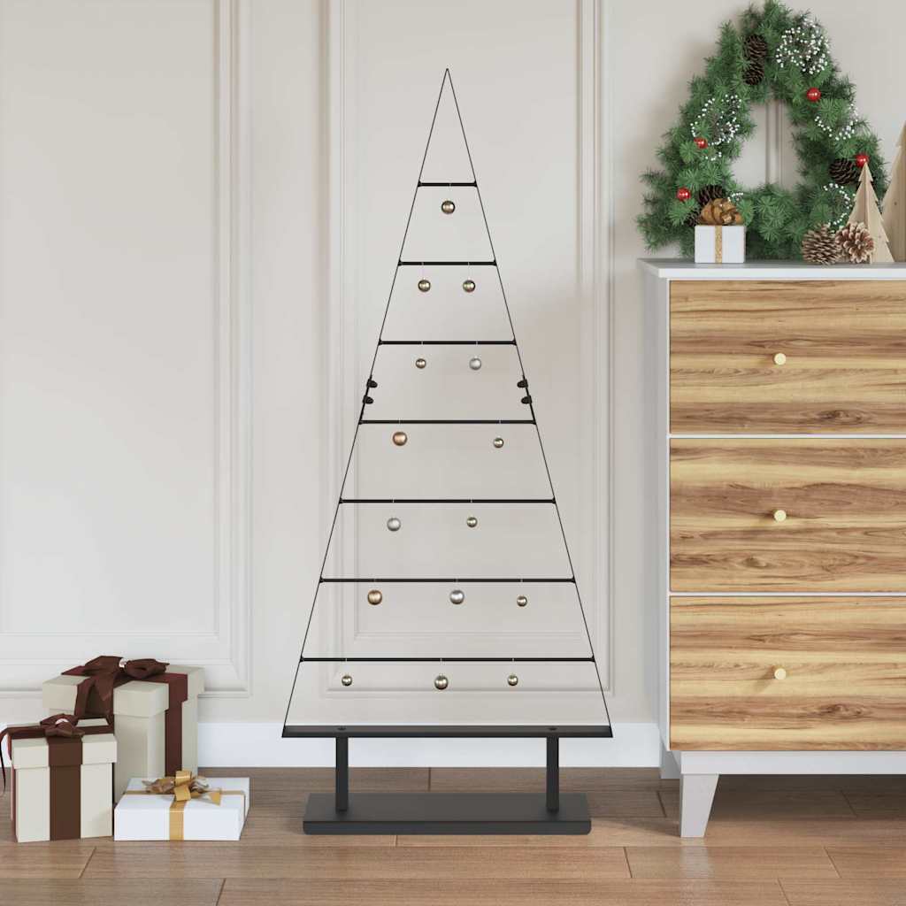 Vidaxl metalen kerstboom met standaard zwart 125,5 cm staal