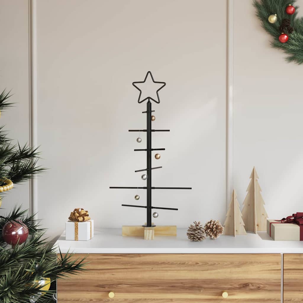 Vidaxl metalen kerstboom zwart 59,5 cm poedergecoat staal