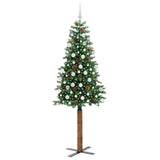 Vidaxl slanke kerstboom groen 210 cm pvc en massief dennenhout