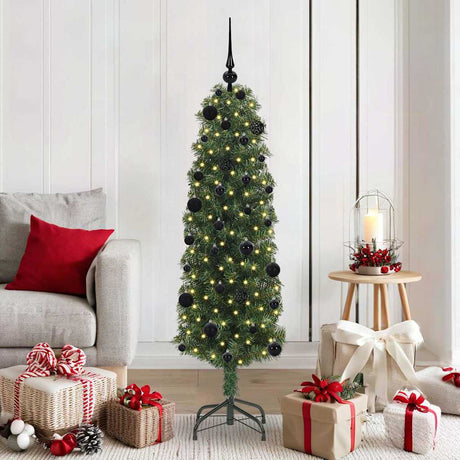 Vidaxl kunstkerstboom groen 150 cm pvc en staal en kunststof