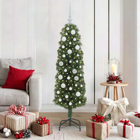 Vidaxl kunstkerstboom groen 150 cm pvc en staal en kunststof